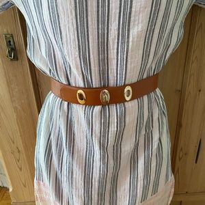 J. McLaughlin leather belt with brass hardware